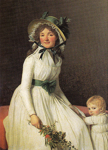 Emilie Seriziat nee Pecoul and Her Son Emil - Jacques Louis David reproduction oil painting