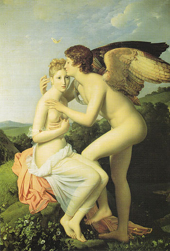 Amor and Psyche also Known as Psyche Receiving the First kiss of Love - Francois Gerard reproduction oil painting