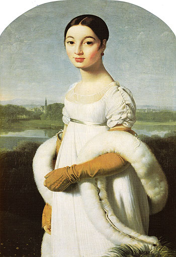 Mademoiselle Caroline Riviere 1805 - Jean-Auguste-Dominique-Ingres reproduction oil painting