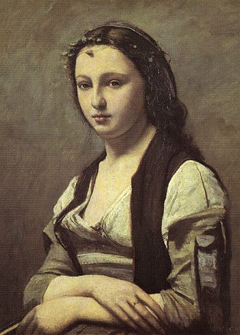 Woman with a Pearl - Jean-baptiste Corot reproduction oil painting