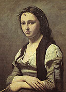 Woman with a Pearl - Jean-baptiste Corot reproduction oil painting