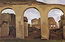 The Colosseum seen through the  Arcades of the Basilica of Constantine - Jean-baptiste Corot