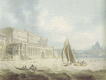 Somerset House from the Thames 1788 - Edward Dayes reproduction oil painting