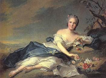 Mdame Henriette as Flora 1742 - Jean Marc Nattier The Younger reproduction oil painting