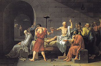 The Death of Socrates 1787 - Jacques Louis David reproduction oil painting