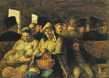 The Third Class Carriage c1860 - Honore Daumier reproduction oil painting