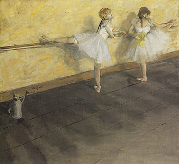 Dancers Practicing at the Bar c1876 - Edgar Degas reproduction oil painting