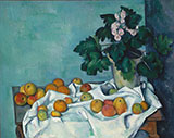 Still Life with Apples and a Pot of Primroses c1890 - Paul Cezanne