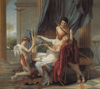 Sappho and Phaon 1809 - Jacques Louis David reproduction oil painting