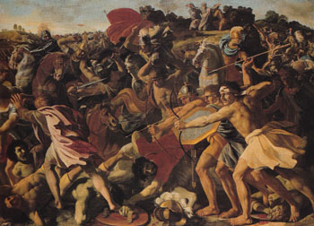 Joshuas Victory over the Amalekites c1625 - Nicolas Poussin reproduction oil painting