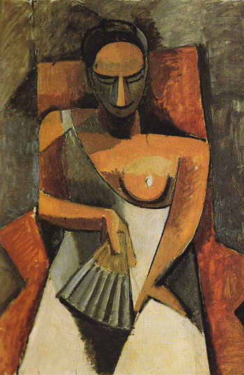 Woman with a Fan 1908 - Pablo Picasso reproduction oil painting