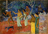 Scene from Tahitian Life 1896 - Paul Gauguin reproduction oil painting