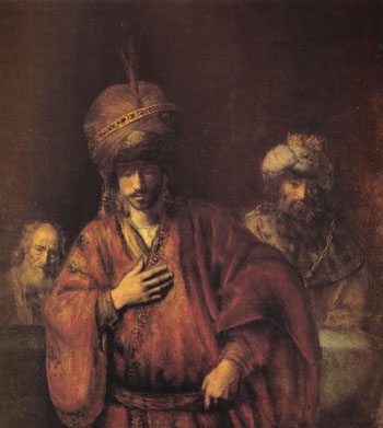 The Condemnation of Haman c1665 - Rembrandt Van Rijn reproduction oil painting