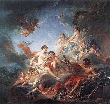 Vulcan Presenting Venus with Arms for Aeneas 1757 - Francois Boucher reproduction oil painting