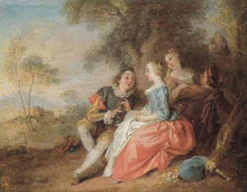 Flute Recital - Jean Baptiste Pater reproduction oil painting