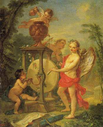 Cupid Sharpening His Arrow 1750 - Charles Joseph Natoire reproduction oil painting