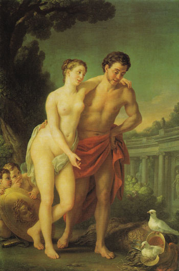 Mars and Venus 1768 - Joseph Marie Vien reproduction oil painting