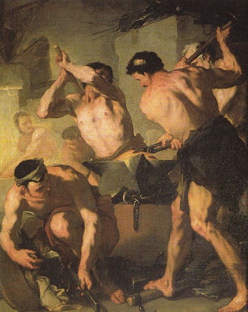 Vulcans Forge - Luca Giordano reproduction oil painting