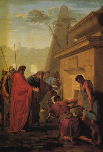 King Darius Visiting the Tomb of His Father Hystaspes - Eustache le Sueur reproduction oil painting