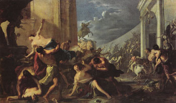 The Rape of the Sabine Woman - Johann Heinrich Schonfeldt reproduction oil painting