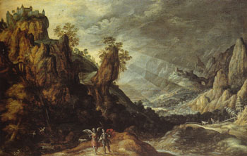 Landscape with Tobias and the Angel - Kerstiaen de Keuninck reproduction oil painting