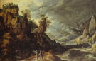 Landscape with Tobias and the Angel - Kerstiaen de Keuninck reproduction oil painting
