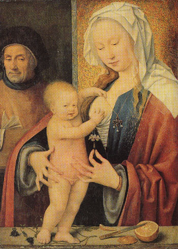 Holy Family - Joos Van Cleves The Elder reproduction oil painting