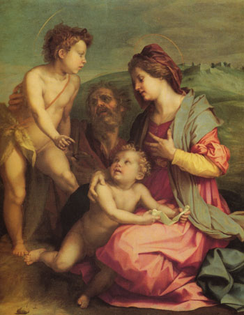 Holy Family with John the Baptist - Andrea Del Sarto reproduction oil painting