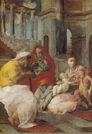 Holy Family with St Elizabeth and John the Baptist - Francesco Primaticcio reproduction oil painting