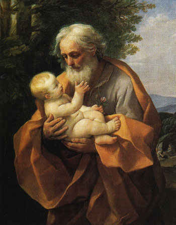 Joseph with the Christ Child in His Arms 1620 - Guido Reni reproduction oil painting