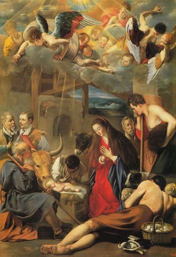 Adoration of the Shepherds - Juan Bautista Del Maino reproduction oil painting