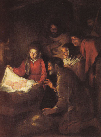 Adoration of the Shepherds - Bartolome Esteban Murillo reproduction oil painting