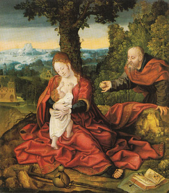 Rest on the Flight into Egypt - Bernard Van Orley reproduction oil painting