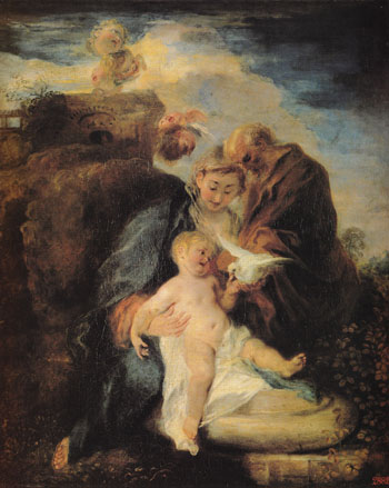 Rest on the Flight into Egypt 1719 - Jean Antoine Watteau reproduction oil painting