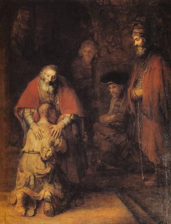 The Return of the Prodigal Son c1668 - Rembrandt Van Rijn reproduction oil painting