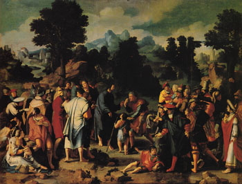 The Healing of the Blind Man of Jericho - Lucas van Leyden reproduction oil painting