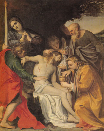 Lamentation of Christ 1580 - Annibale Carracci reproduction oil painting