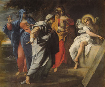 The Holy Women at Christs Sepulchre 1590 - Annibale Carracci reproduction oil painting