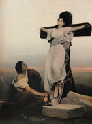 A Christian Martyr on the Cross St Julia - Gabriel Cornelius von Max reproduction oil painting