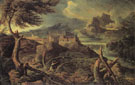 Landscape with Lightning 1665 - Gaspard Poussin reproduction oil painting