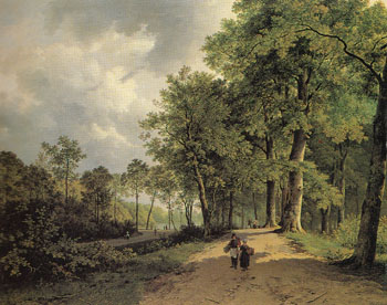 View of a Park 1835 - Barend Cornelis Koekkoek reproduction oil painting