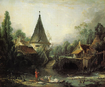 Landscape near Beauvais 1740 - Francois Boucher reproduction oil painting