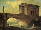 Landscape with Stone Bridge 1766 - Hubert Robert reproduction oil painting