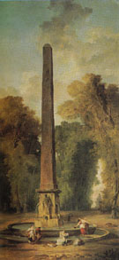 Landscape with Obelisk - Hubert Robert reproduction oil painting