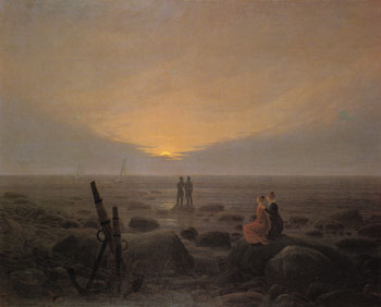 Moon Rising over the Sea 1821 - Caspar David Friedrich reproduction oil painting