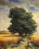 Landscape with Oak Tree 1859 - Alexander Calame reproduction oil painting