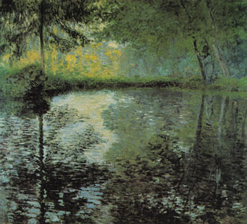 Pond at Montgeron 1876 - Claude Monet reproduction oil painting