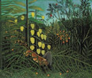 Tropical Forest Battling Tiger and Bull 1908 - Henri Rousseau reproduction oil painting