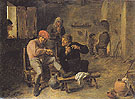 Tavern Scene - Adriaen Brouwer reproduction oil painting