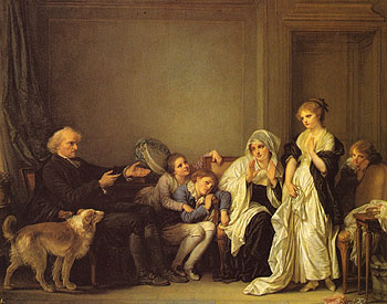 A Visit to the Priest 1786 - Jean Baptiste Greuze reproduction oil painting